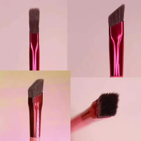 Professioneller Augenbrauenpinsel Abgewinkeltes Augen-Make-up-Werkzeug Synthetische Faser Holzgriff Pinsel Für Damen