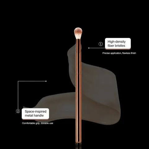 Flame Highlighter Brush Synthetic Fiber Soft Bristles Metal Handle Makeup Brush For Face Contouring And Blending
