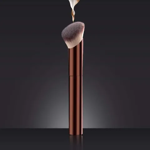 Professional Angled Foundation Brush Synthetic Fiber Long Handle Liquid Foundation Makeup Brush Cosmetic Beauty Tool