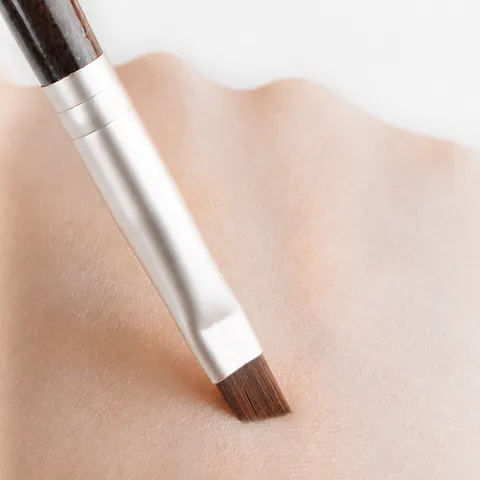 Professional Angled Eyebrow Brush Synthetic Fiber Hair Wooden Handle Precision Eyeliner Brush Eye Makeup Tool