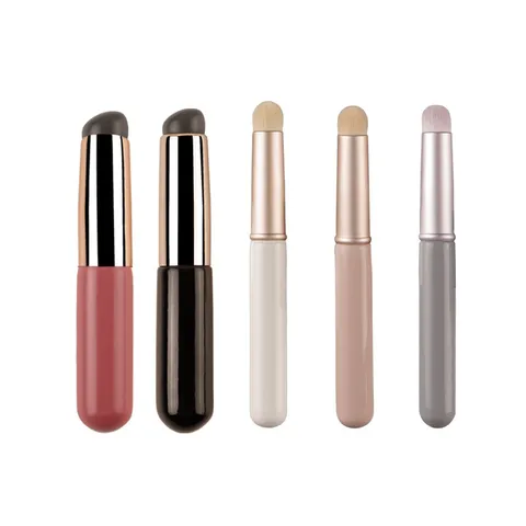 Portable Silicone Lip Brush With Dust Cover Travel Makeup Brush Soft Head Lip Smudging And Concealer Tool