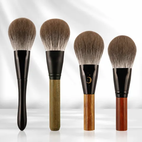 Professional Animal Hair Powder Brush Heart Shaped Blush Brush Wooden Resin Handle Cosmetic Makeup Tool