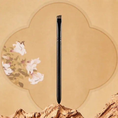 Professional Angled Eyebrow Brush Flat Blade Eyeliner Makeup Brush Animal Hair Wooden Handle Precise Eye Cosmetic Tool