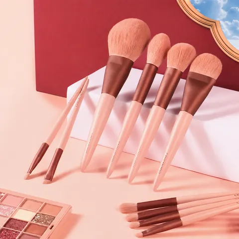 Synthetische Faser Make-up Pinsel Set Kirschblüte Rosa Professionelle Kosmetik Pinsel Mit Weichen Borsten
