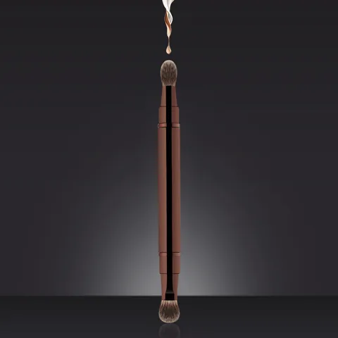 Double Ended Retractable Makeup Brush Portable Eyeshadow Concealer Brush Metal Shell Professional Beauty Tool