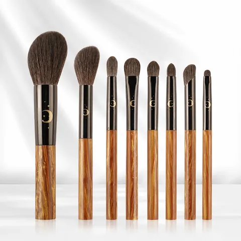 Professional Animal Hair Makeup Brush Set Starry Night Design Wood Handle Soft Bristles Cosmetic Beauty Makeup Tools