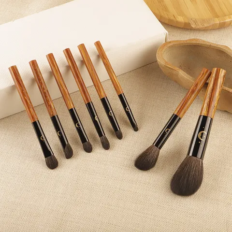 Professional Animal Hair Makeup Brush Set Starry Night Design Wood Handle Soft Bristles Cosmetic Beauty Makeup Tools