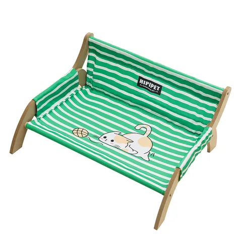Letto Per Animali Domestici Con Sedia A Dondolo In Legno Per Gatti Divano In Tela Traspirante Letto Da Sonno Estivo Per Piccoli Gatti Forniture Per Animali