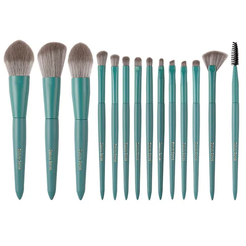Collezione Professionale di Pennelli per Trucco Fibre Sintetiche Setole Morbide Manico in Legno Kit di Strumenti Cosmetici