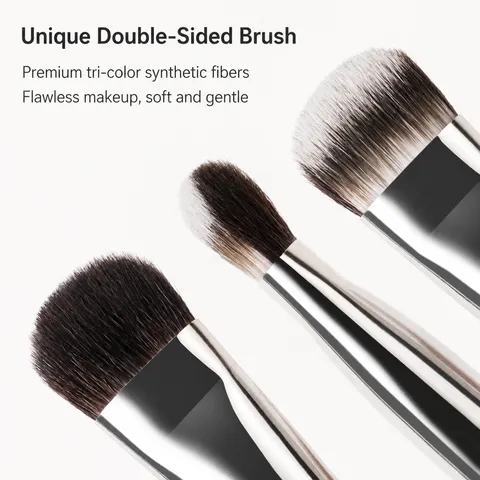 Professional Wooden Handle Makeup Brush Double Sided Concealer Brush Eyeshadow Foundation Blending Beauty Tool