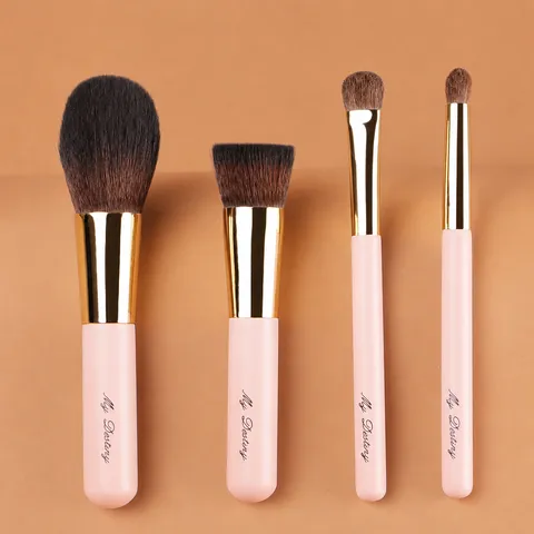 Professional Animal Hair Makeup Brush Set Portable Pink Cosmetic Brushes Powder Foundation Eyeshadow Brush Beauty Tools