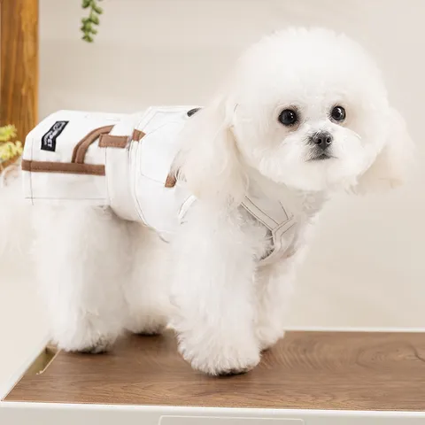 Korean Style Pet Dog Denim Vest Dress Puppy Skirt Set Cute Small Dog Clothes Breathable Pet Apparel For Daily Wear