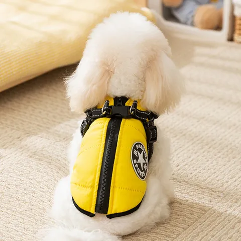 Verdikte Warme Hond Windjack Vest Winter Huisdier Puppy Koud Weer Jas Met Trekring Mode Fleece Honden Kleding