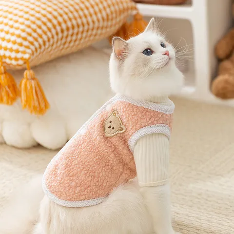 Koreaanse Stijl Herfst Winter Schattige Beer Teddy Fleece Vest Jas Set Kleine Middelgrote Honden Katten Huisdier Kleding