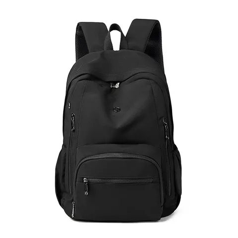 Sac à Dos Unisexe Décontracté en Tissu Oxford Grande Capacité Couleur Unie Imperméable Voyage Sac d'École Pour Étudiants