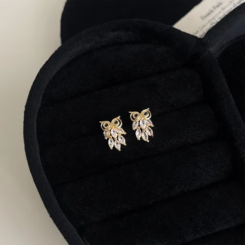 Mikro-Eingelagerte Zirkonia Geometrische Ohrstecker Kollektion Kupfer 925 Silber Stift Modeschmuck Geschenk Für Damen
