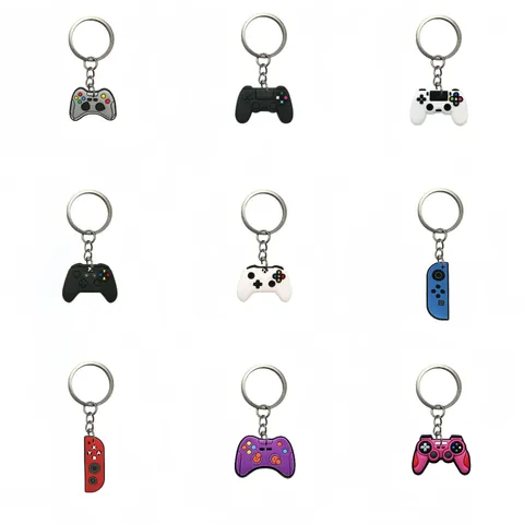 Llavero de Goma Suave PVC con Diseño de Mando de Juegos Lindo Coche Bolsa Auriculares Colgante Accesorios de Moda Encanto Regalo