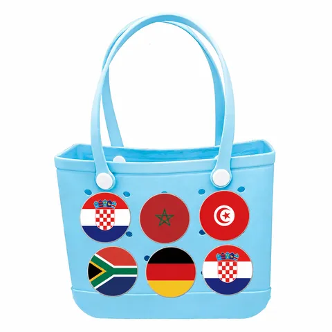 PVC Bandera Nacional Playa Bolso Colgante Botón Decorativo DIY Agujero Bolsos Accesorios Para Viaje