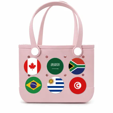 PVC Bandera Nacional Playa Bolso Colgante Botón Decorativo DIY Agujero Bolsos Accesorios Para Viaje