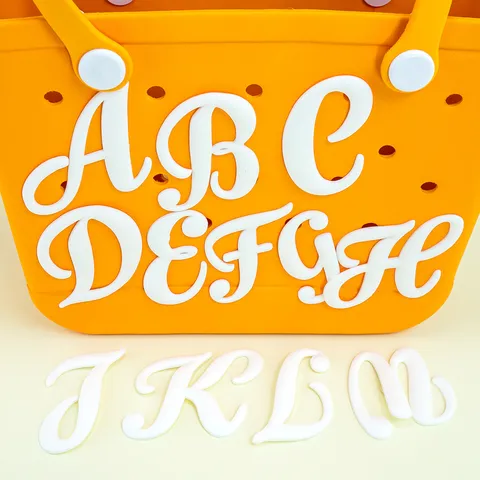 Colgante de Bolso de Playa de PVC Blanco Accesorios DIY Colgantes de Letras Para Decoración de Bolso Tote