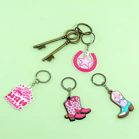 Llavero de Dibujos Animados de Vaquero Occidental PVC Caucho Suave Lindo Colgante de Bolso Anillo de Llave de Coche Accesorios de Moda