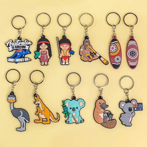 Australia Souvenir Dibujos Animados Koala Canguro Ornitorrinco PVC Llavero Lindo Animal Figura Colgante Regalo