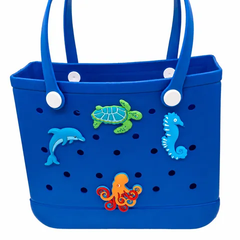 Vida Marina Animales Marinos PVC Dije de Bolso Estrella de Mar Cangrejo Tortuga Ancla Diseño Lindo Accesorios de Bolso de Playa Colgante DIY