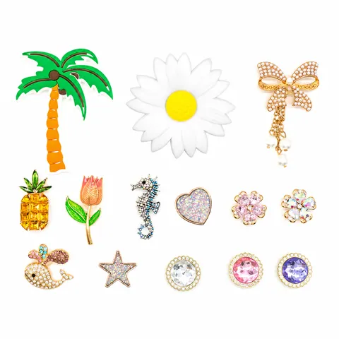 DIY Breloques de Sac de Plage Strass Alliage Résine Pendentifs Mignons Accessoires Décoratifs Pour Sacs de Plage
