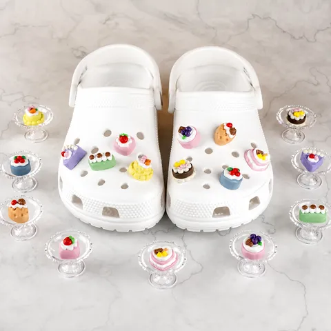 PVC Shoe Charms 3D Cartoon Cake Clog Pins Cute Decorative Shoe Accessories For Garden Clogs Shoes Decoration