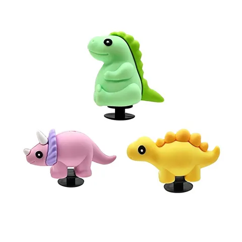 Cute 3D Dinosaur Shoe Charms PVC Cartoon Clog Pins Decorative Accessories For Garden Shoes Slippers Party