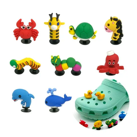 Cute 3D Dinosaur Shoe Charms PVC Cartoon Clog Pins Decorative Accessories For Garden Shoes Slippers Party