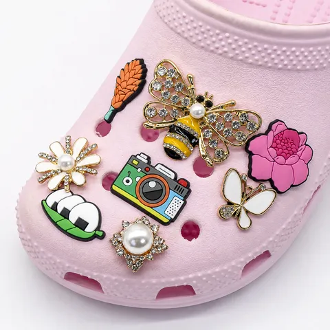 Chaussures de Jardin Alliage Métallique PVC Breloques de Chaussures Accessoires de Sandale DIY Personnalisés Boucles Décoratives Amovibles