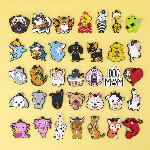 Lindo Llavero de PVC de Animales de Dibujos Animados Colgante Creativo de Caucho Suave Bolsa Colgante Ornamento Lindo Llavero Accesorio de Regalo
