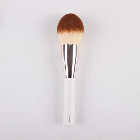 Großer Flauschiger Puderpinsch Weiche Synthetikfaser Make-up Pinsel Holzgriff Gesichts Kosmetikwerkzeug Für Make-up Und Konturierung