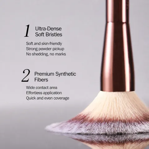 Professional Dual Ended Powder Brush Soft Synthetic Fiber Makeup Brush Large Fluffy Contour Highlighter Brush