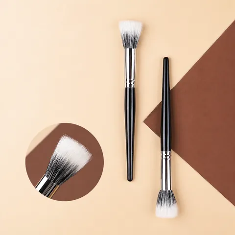 Professioneller Stippling Make-up Pinsel Weiche Ziegenwolle Rougepinsel Hohe Qualität Holzzug Multifunktionale Gesichts Make-up Werkzeuge