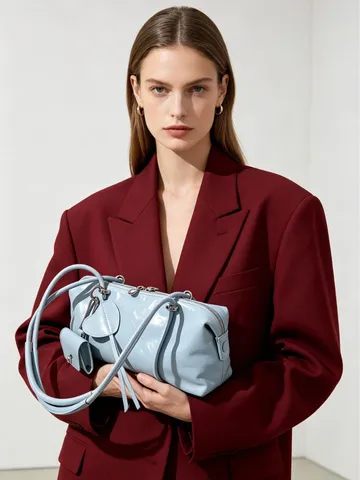 Bolso Boston de Cuero de Vaca para Mujer Casual Commuter Underarm Bolso de Almohada Color Sólido Minimalista de Moda