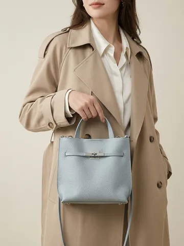 Bolso Tote de Gran Capacidad de Piel de Vaca de Primera Capa Mujer Lujo Vintage Color Sólido Bolso Bandolera
