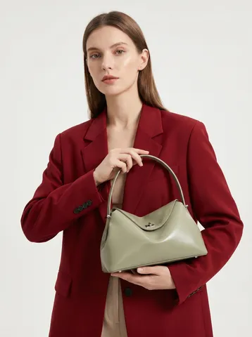 Bolso de Hombro de Cuero Auténtico Minimalista para Mujer Gran Capacidad Bolso Casual de Mano con Asa Superior