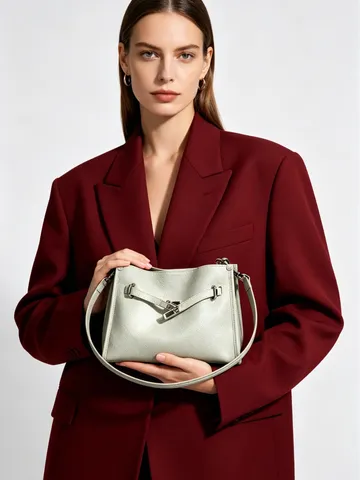 Bolso de Asa Superior de Cuero Genuino para Mujer Bolso de Hombro Casual para Commuting Minimalista Gran Capacidad Tote Bag