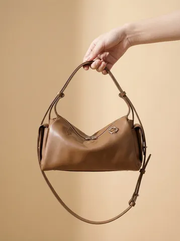 Bolso Bandolera de Hombro de Cuero de Vaca de Primera Capa para Mujer Moda Versátil Bolso Almohada