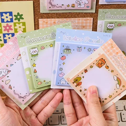 Cute Cartoon Animal Sticky Notes Memo Pads Kawaii Memo Sticker School Office Supplies Student Stationery Notepad