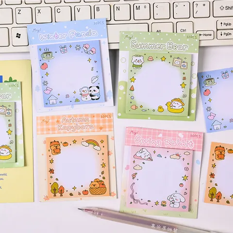 Cute Cartoon Animal Sticky Notes Memo Pads Kawaii Memo Sticker School Office Supplies Student Stationery Notepad