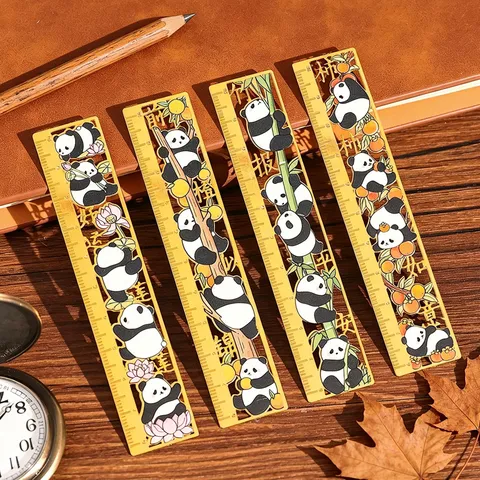 Metall Panda Lesezeichen Chinesischer Stil Kreatives Metallineal Durchbrochen Geschnitzt Buchmarker Büro Schule Schreibwaren Geschenk