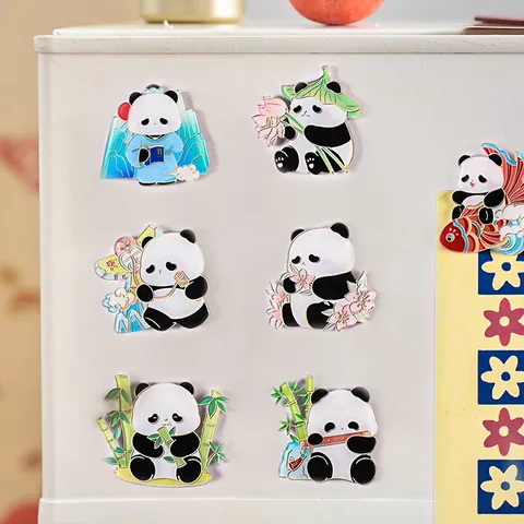 Cute Cartoon Panda Acrylic Fridge Magnet Strong Magnetic Sticker For Home Kitchen Office Decoration School Reward Gift
