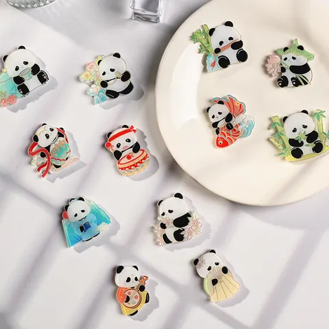 Cute Cartoon Panda Acrylic Fridge Magnet Strong Magnetic Sticker For Home Kitchen Office Decoration School Reward Gift