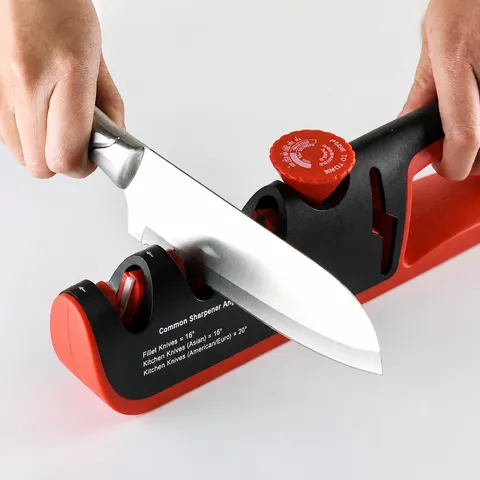 Affilatore per Coltelli Multifunzionale Angolo Regolabile Strumento di Affilatura Rapida Con Fessure in Acciaio al Tungsteno Diamante Per Cucina