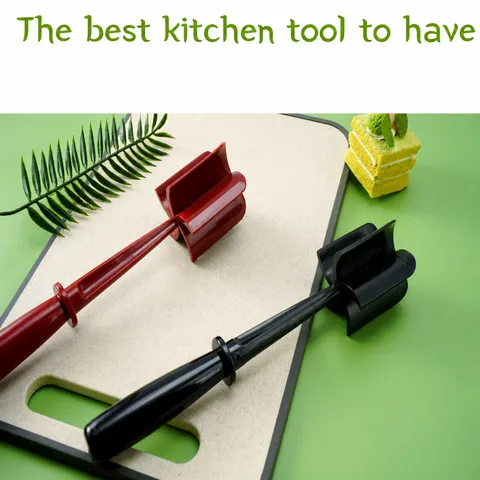 Tritacarne Manuale in Plastica Schiacciapatate per Alimenti a 5 Lame Strumento di Tritatura per Patate e Pomodori Gadget da Cucina Nero