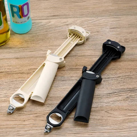 Apribottiglie Telescopico Multifunzionale in Acciaio Inossidabile Portatile Manuale Regolabile Apritappi Accessorio da Cucina