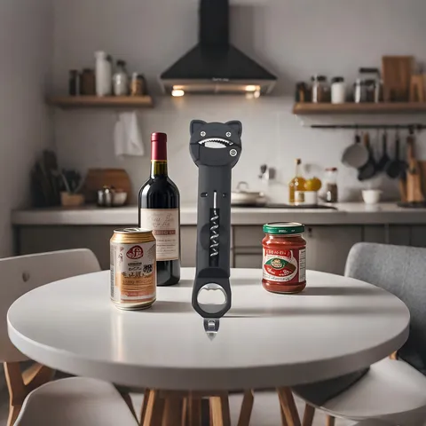 Apribottiglie Multifunzionale in Acciaio Inossidabile con Design a Orecchio di Gatto Carino Strumento da Cucina
